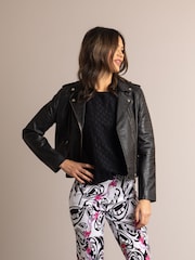 Lakeland Leather Black Esthwaite Classic Leather Biker Jacket - Image 4 of 10