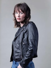 Lakeland Leather Black Esthwaite Classic Leather Biker Jacket - Image 5 of 10