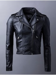 Lakeland Leather Black Esthwaite Classic Leather Biker Jacket - Image 6 of 10