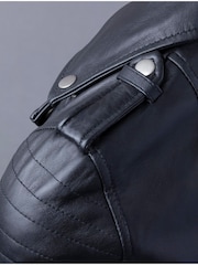 Lakeland Leather Black Esthwaite Classic Leather Biker Jacket - Image 9 of 10