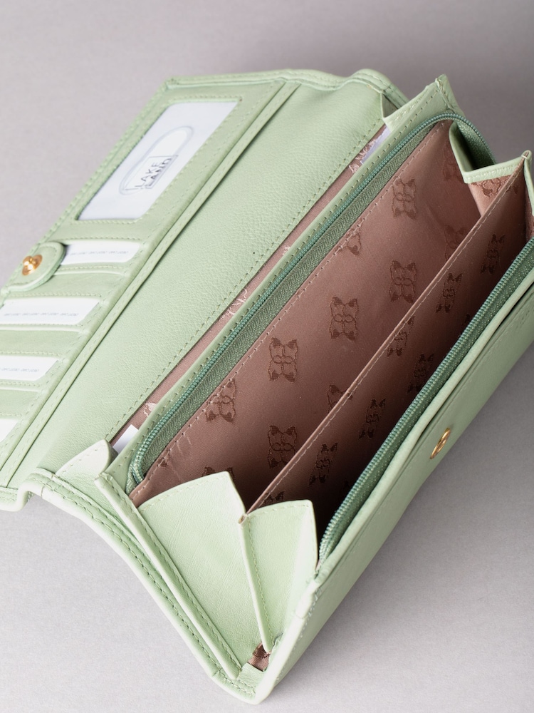 Lakeland Leather Light Green Large Purse - Image 4 of 4