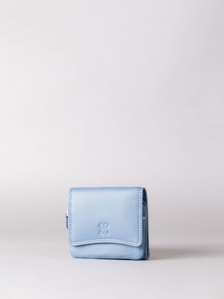 Lakeland Leather Sky Blue Small Flapover Purse - Image 1 of 4