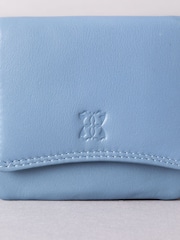 Lakeland Leather Sky Blue Small Flapover Purse - Image 4 of 4