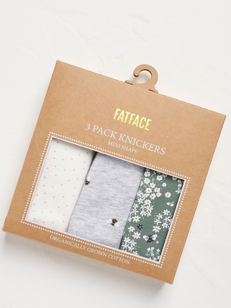 FatFace Mini Yellow Bee Knickers 3 Pack - Image 2 of 2 FatFace Mini Yellow Bee Knickers 3 Pack - Image 2 of 2