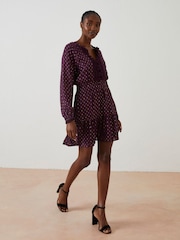 FatFace Purple Belle Metallic Dress - Image 3 of 5