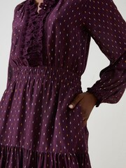 FatFace Purple Belle Metallic Dress - Image 4 of 5