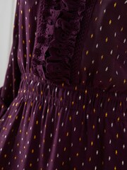 FatFace Purple Belle Metallic Dress - Image 5 of 5