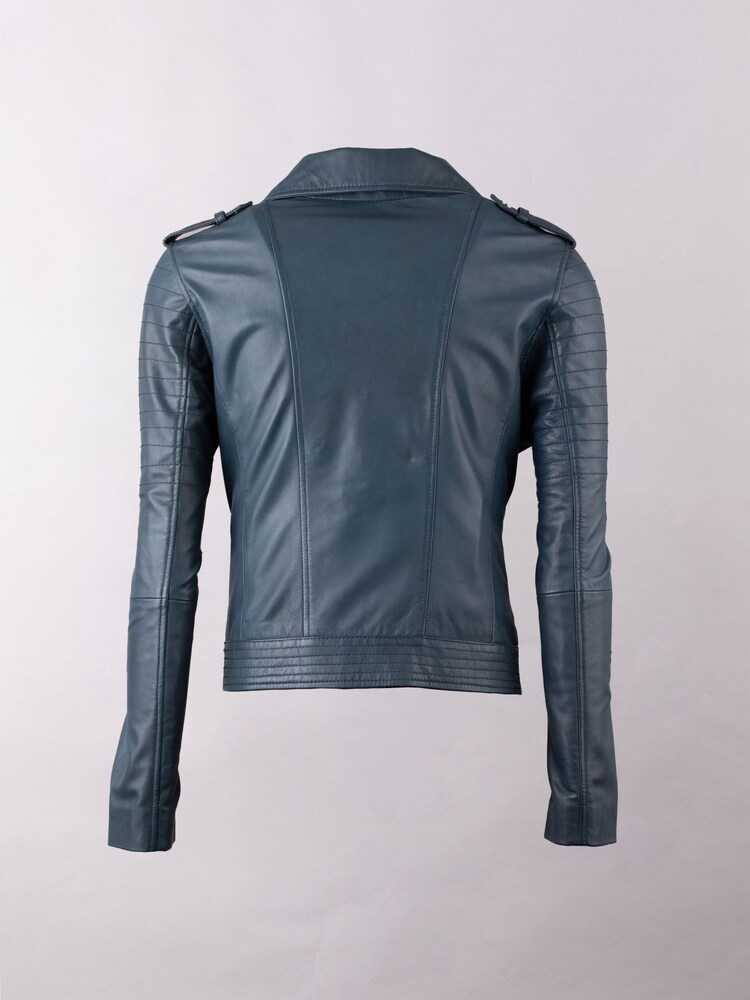 Lakeland Leather Navy Esthwaite Classic Leather Biker Jacket - Image 9 of 9
