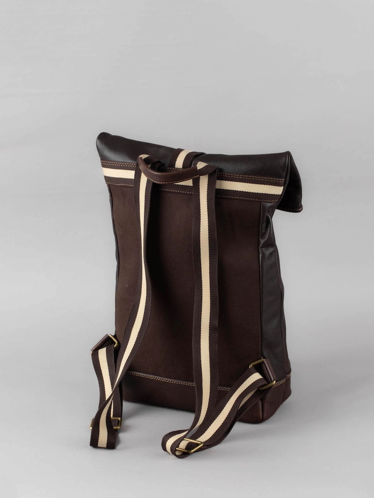 Lakeland Leather Brown Kelsick Leather Rolltop Backpack - Image 3 of 7