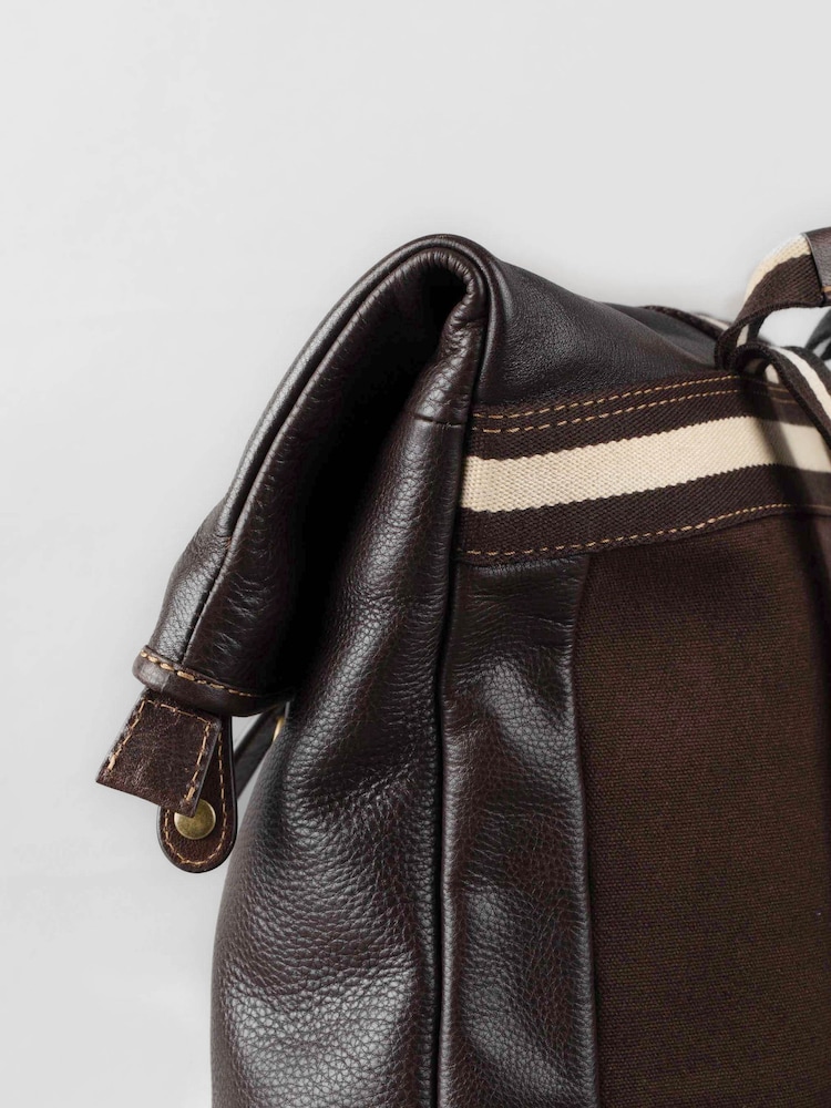 Lakeland Leather Brown Kelsick Leather Rolltop Backpack - Image 5 of 7