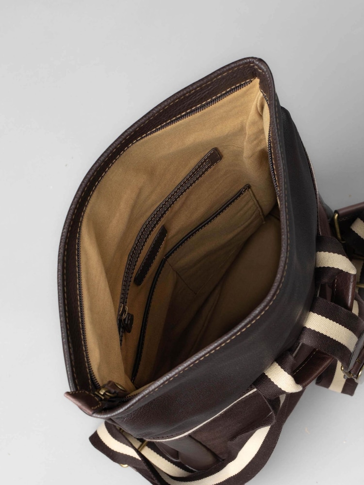 Lakeland Leather Brown Kelsick Leather Rolltop Backpack - Image 6 of 7