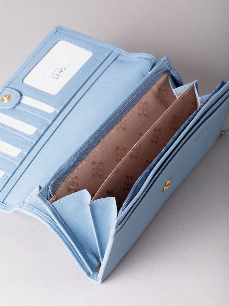 Lakeland Leather Sky Blue Large Purse - Image 4 of 4