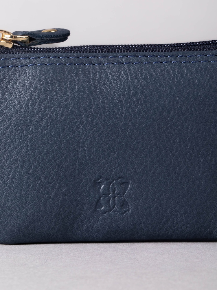 Lakeland Leather Navy blue Multi Pocket Coin Purse - Image 4 of 5