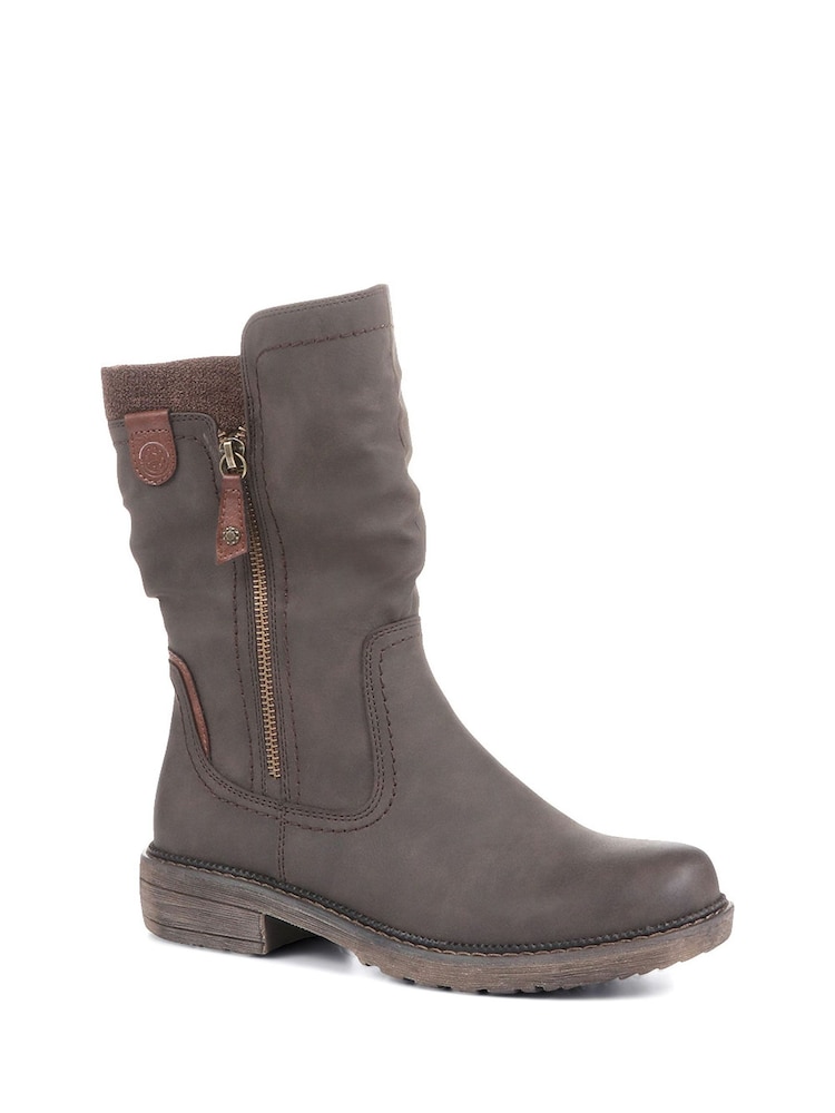 Braun - Pavers Wadenhohe Stiefel mit Raffung - Bild 1 von 5 Braun - Pavers Wadenhohe Stiefel mit Raffung - Bild 1 von 5