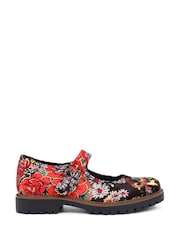Rood/zwart - Pavers Mary Jane Buckle Shoes with Chunky Sole - Image 2 of 6