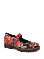 Rood/zwart - Pavers Mary Jane Buckle Shoes with Chunky Sole - Image 3 of 6