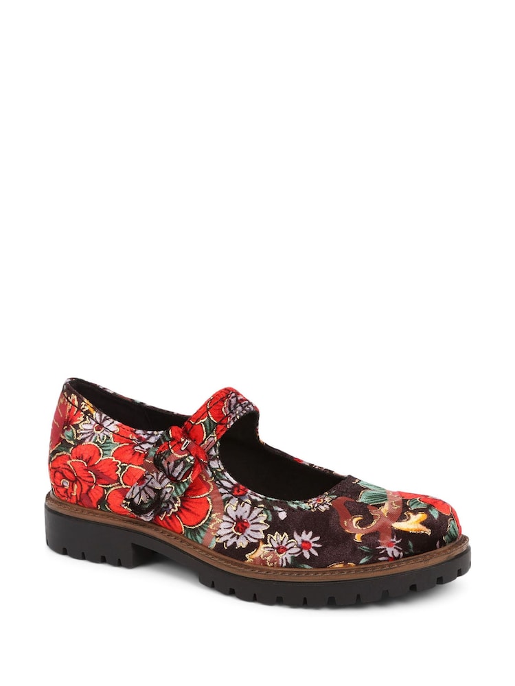 Rood/zwart - Pavers Mary Jane Buckle Shoes with Chunky Sole - Image 3 of 6