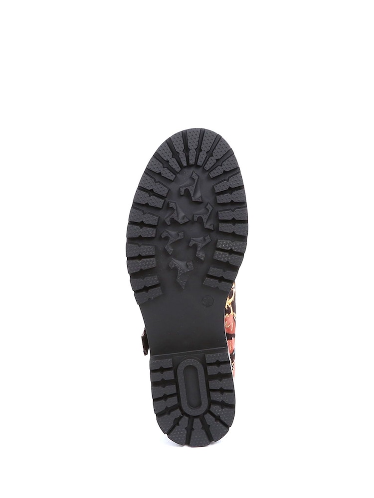 Rood/zwart - Pavers Mary Jane Buckle Shoes with Chunky Sole - Image 4 of 6