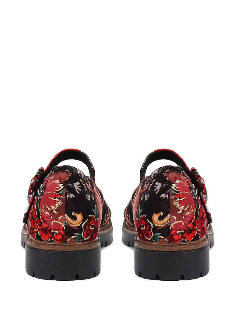 Rood/zwart - Pavers Mary Jane Buckle Shoes with Chunky Sole - Image 5 of 6