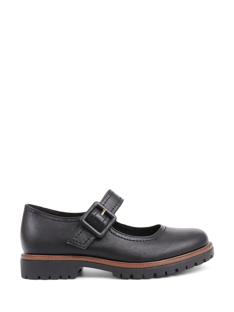 Plain Black - Pavers Mary Jane Buckle Shoes with Chunky Sole - Image 1 of 5 Plain Black - Pavers Mary Jane Buckle Shoes with Chunky Sole - Image 1 of 5