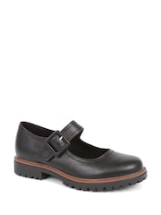 Pavers Plain Black Mary Jane Buckle Shoes with Chunky Sole - Image 2 of 5