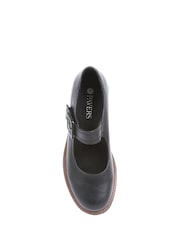 Pavers Plain Black Mary Jane Buckle Shoes with Chunky Sole - Image 4 of 5