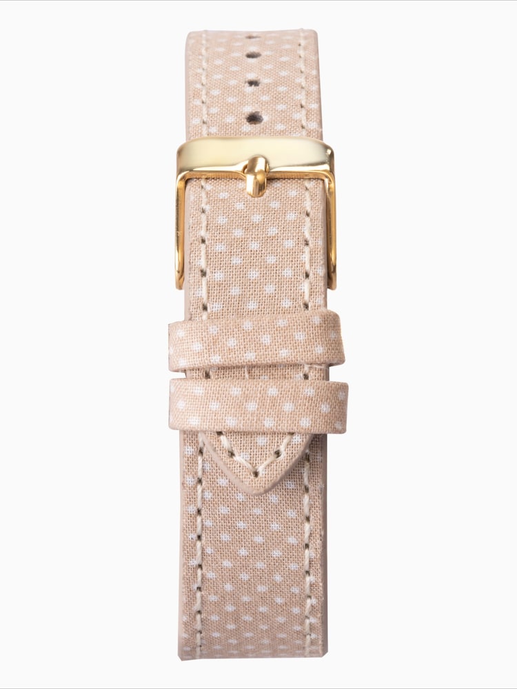 Limit Nude 30mm Round Gold Analogue Watch with Beige Strap - Image 2 of 4