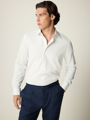 White Regular Fit Trimmed Formal Long Sleeve Shirt - Image 1 of 9