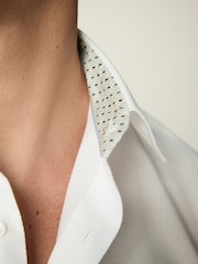 White Regular Fit Trimmed Formal Long Sleeve Shirt - Image 5 of 9