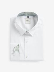 White Regular Fit Trimmed Formal Long Sleeve Shirt - Image 7 of 9