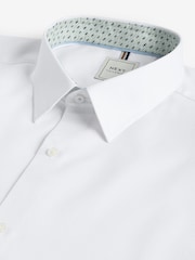 White Regular Fit Trimmed Formal Long Sleeve Shirt - Image 8 of 9