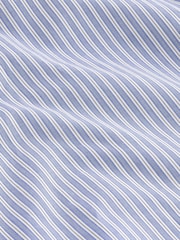 Blue/White 100% Cotton Long Sleeve Single Cuff Striped Shirt - Image 7 of 7