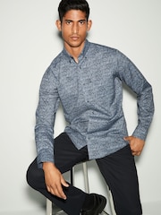 Navy Blue Floral Regular Fit - Image 4 of 5