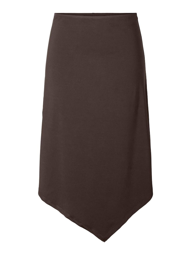 PIECES Brown Midwaist Midi Skirt - Image 1 of 1