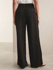 Black Elastic Back Wide Leg Trousers - Image 8 of 13