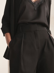 Black Elastic Back Wide Leg Trousers - Image 9 of 13