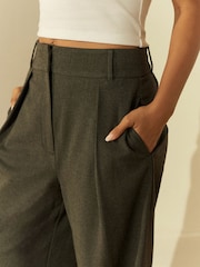 Grey Elastic Back Wide Leg Trousers - Image 4 of 9