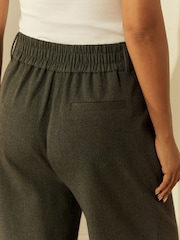 Grey Elastic Back Wide Leg Trousers - Image 5 of 9