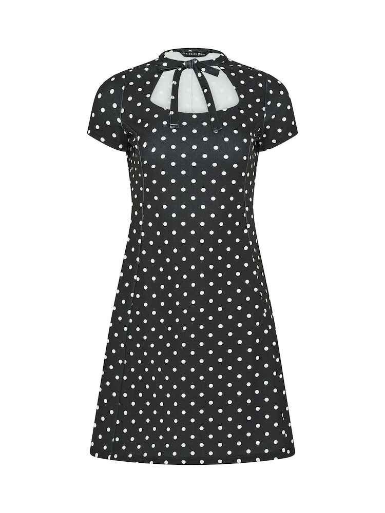 PixieGirl Petite White Polka Dot Tie Front Mini Dress - Image 6 of 6 PixieGirl Petite White Polka Dot Tie Front Mini Dress - Image 6 of 6