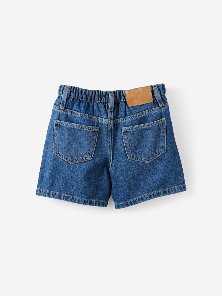 Cotton On Dark Blue Snap Front Denim Shorts - Image 2 of 3