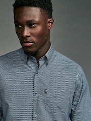 Grey Print Regular Fit Easy Iron Button Down Oxford Shirt - Image 1 of 7