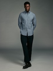 Grey Print Regular Fit Easy Iron Button Down Oxford Shirt - Image 4 of 7