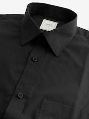 Black Long Sleeve Single Cuff Paper Touch 100% Cotton Poplin Fabric Formal Shirt - Image 7 of 8