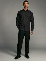 Black Diamond Jacquard - принт стандартный крой 100% хлопок Лонгслив Одинарный манжет формальные рубашки - Изображение 2 из 9