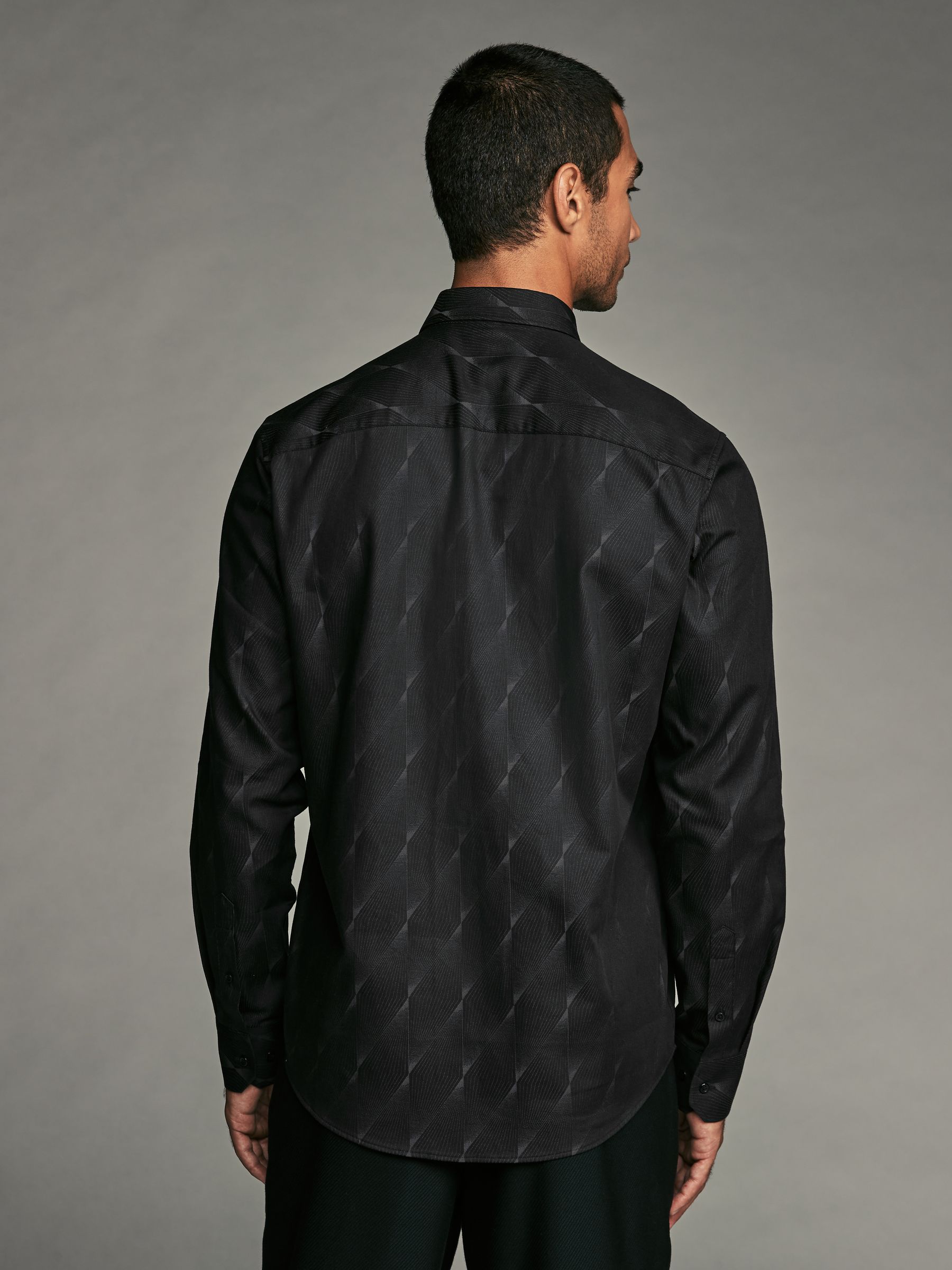 Buy Black Diamond Jacquard Print Regular Fit 100% Cotton