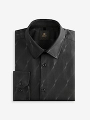 Black Diamond Jacquard - принт стандартный крой 100% хлопок Лонгслив Одинарный манжет формальные рубашки - Изображение 7 из 9