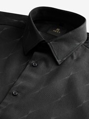 Black Diamond Jacquard - принт стандартный крой 100% хлопок Лонгслив Одинарный манжет формальные рубашки - Изображение 9 из 9