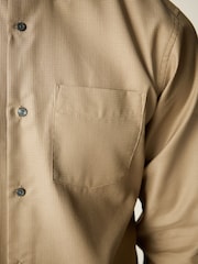 Neutral Brown Waffle Texture Single Cuff Shirt - Image 6 of 8