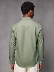 Green Regular Fit Textured Single Cuff Shirt With Cutaway Collar - Image 4 of 8