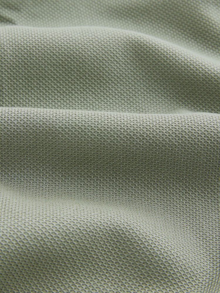 Green Regular Fit Textured Single Cuff Shirt With Cutaway Collar - Image 8 of 8